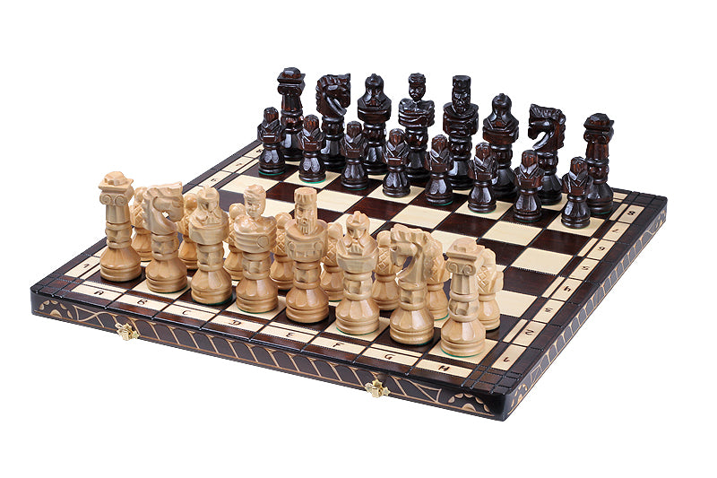 Gladiator Chess Set with Large Burned Board – 5.91 in King