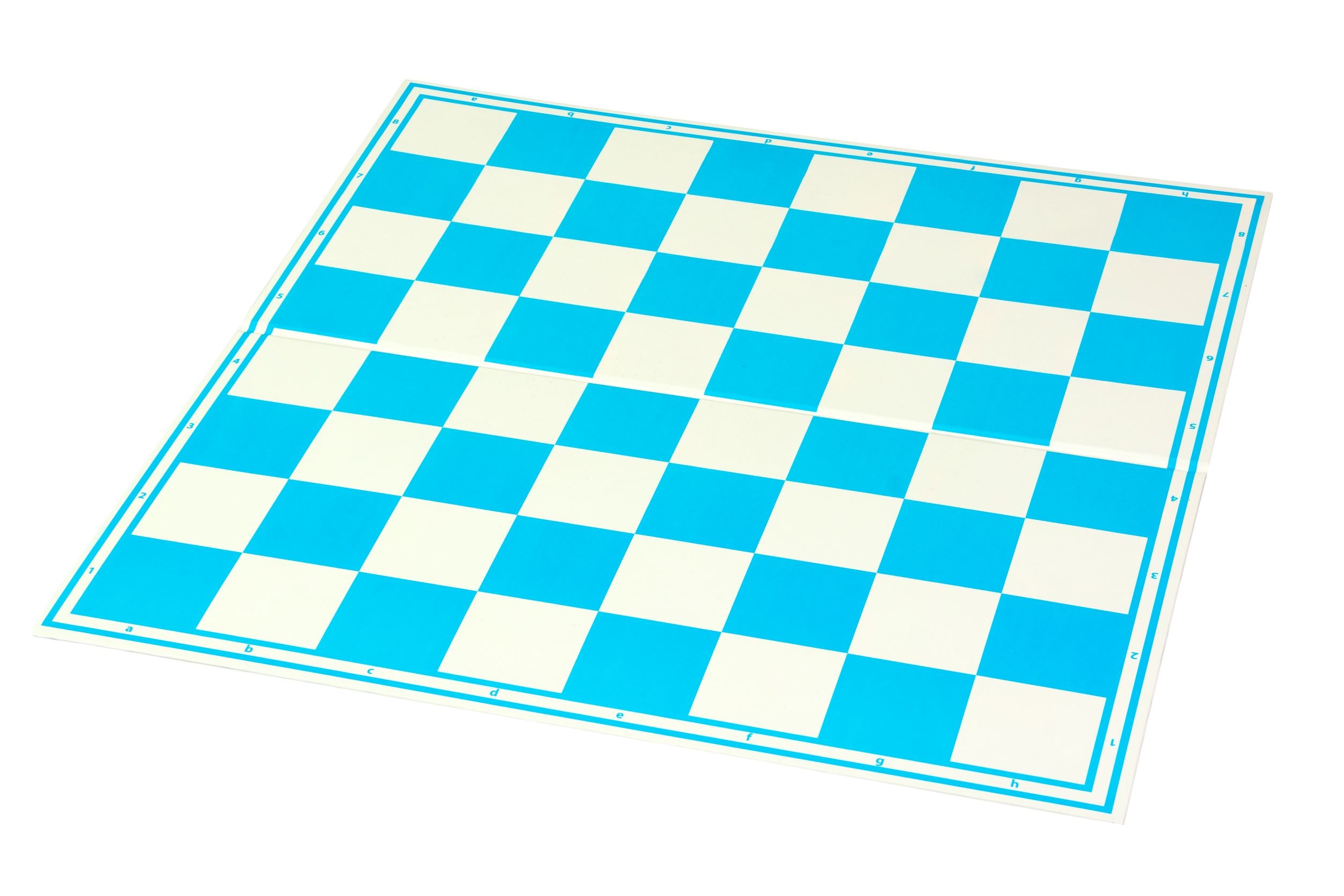 Foldable Cardboard Chess Board 18.5″ – Blue & White, With Notation
