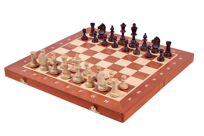 Tournament Staunton Chess Set No 4  Mahogany & Sycamore