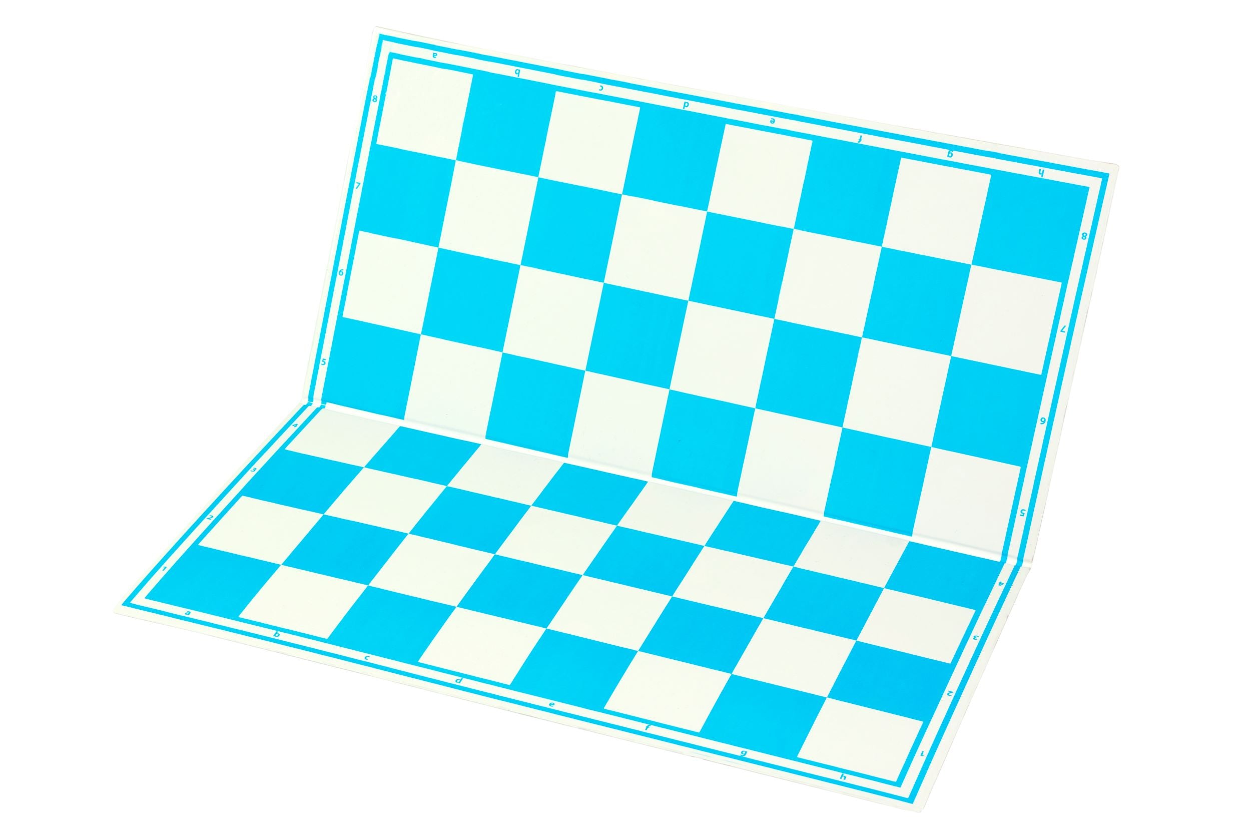 Foldable Cardboard Chess Board 18.5″ – Blue & White, With Notation