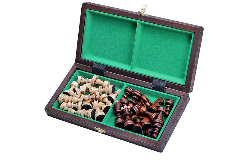 Pearl Small Chess Set with Felt-Lined Storage (2.56 inch King)