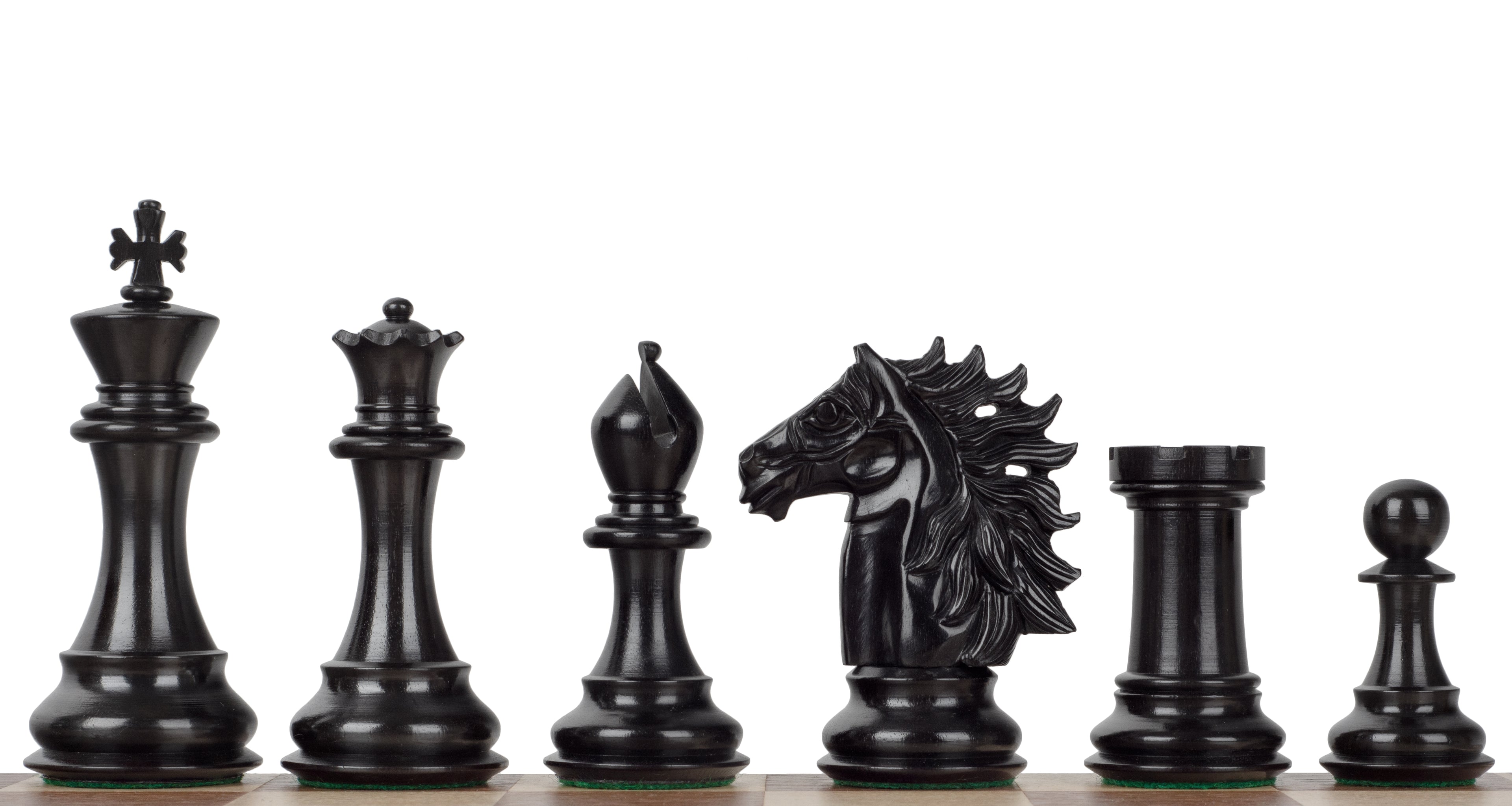 Baggio Chess Pieces – 4" King, Ebony & Boxwood