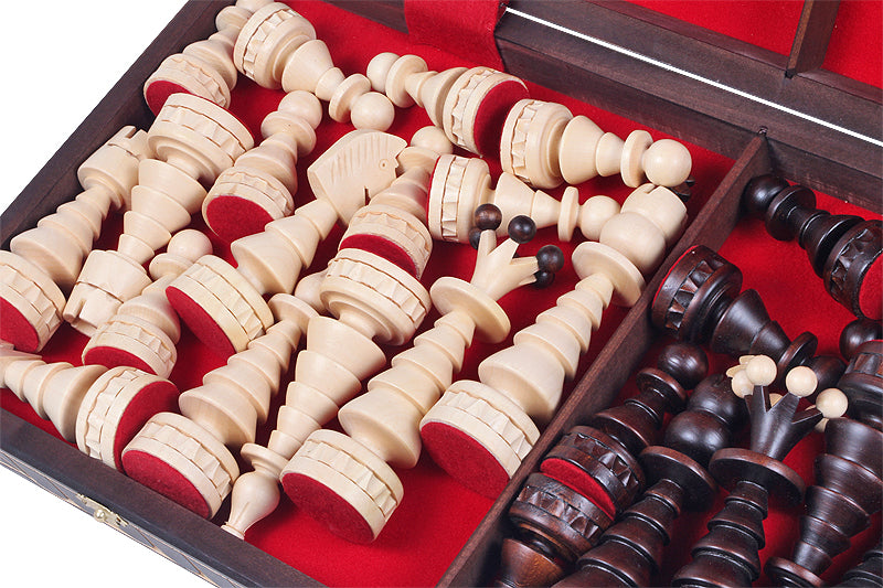 Christmas Tree Chess Set Large Beech Wood Chessmen 6.69 in King