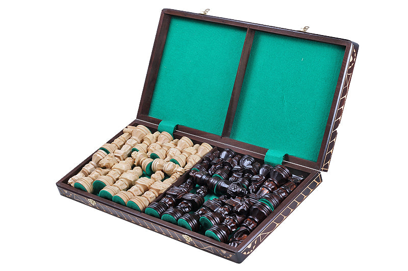 Gladiator Chess Set with Large Burned Board – 5.91 in King