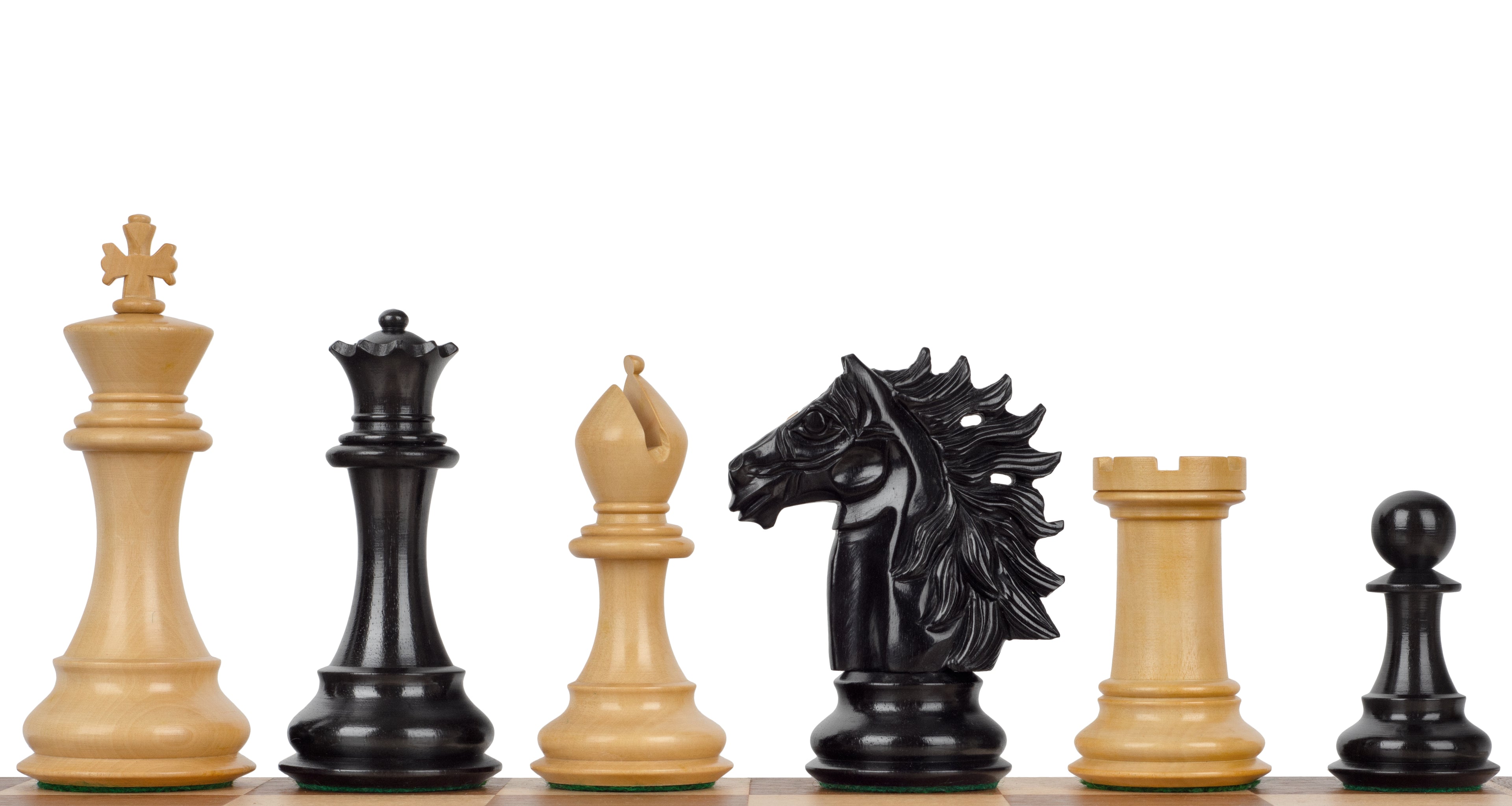 Baggio Chess Pieces – 4" King, Ebony & Boxwood