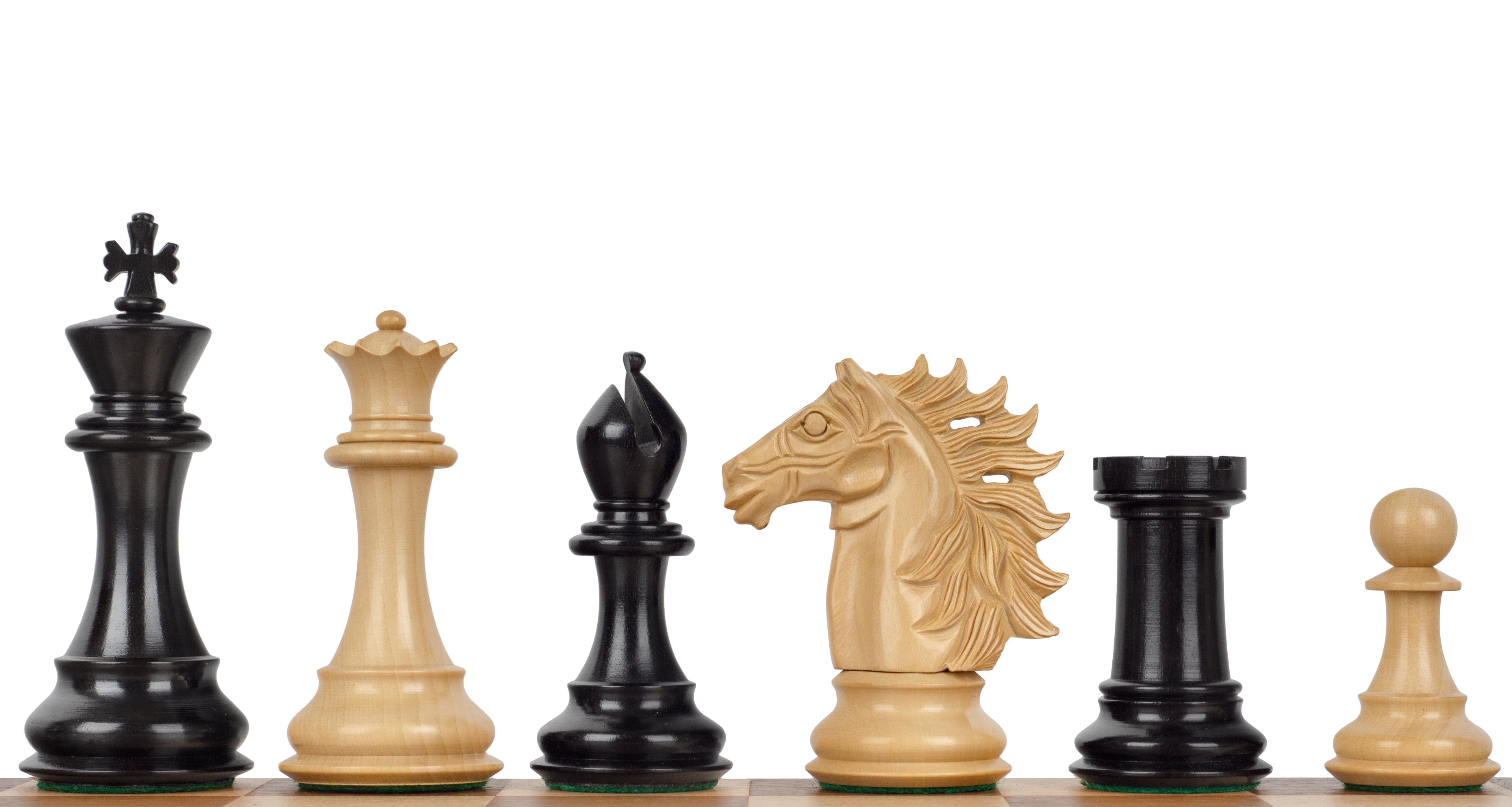 Baggio Chess Pieces – 4" King, Ebony & Boxwood