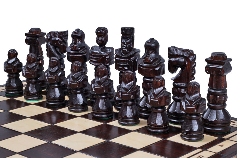 Gladiator Chess Set with Large Burned Board – 5.91 in King