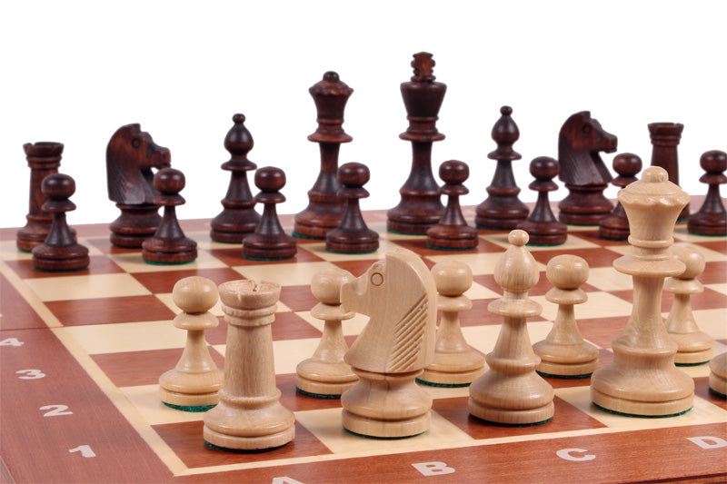 Tournament Staunton Chess Set No 4  Mahogany & Sycamore