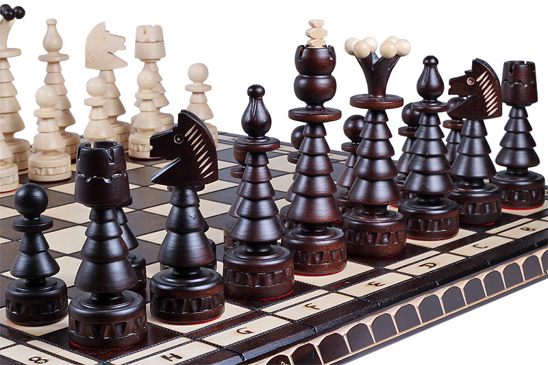Christmas Tree Chess Set Large Beech Wood Chessmen 6.69 in King