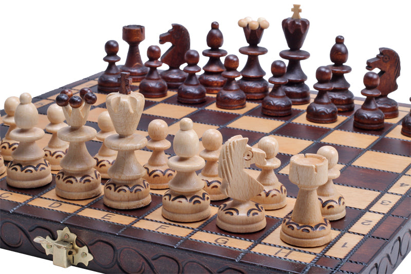 Pearl Small Chess Set with Felt-Lined Storage (2.56 inch King)