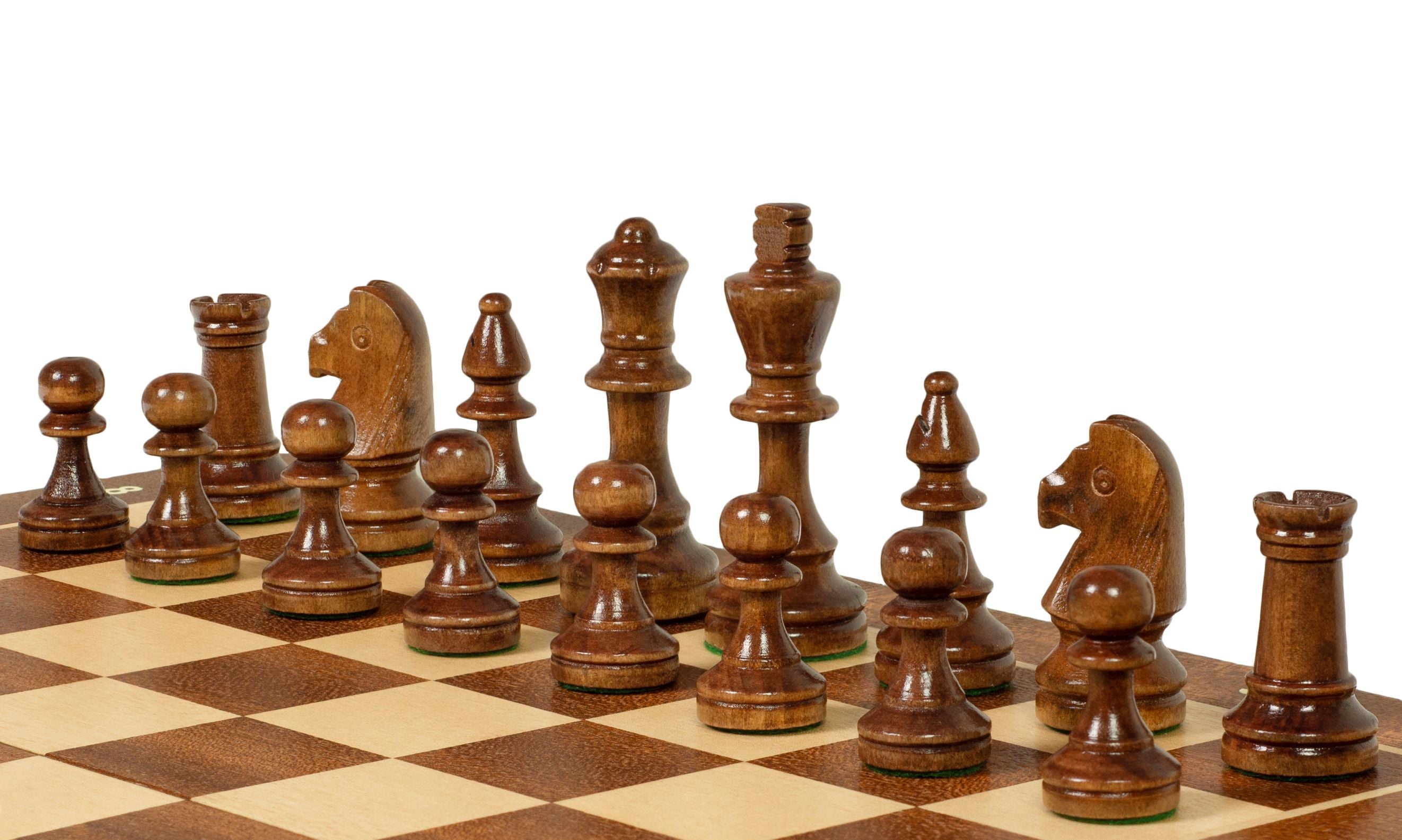 Tournament Staunton Chess Set No 4 with Mahogany & Maple Board