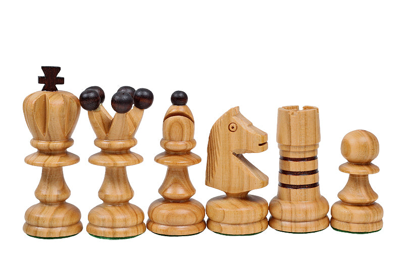 Pearl Large Chess Set with Inlaid Intarsia Board (3.54 inch King)
