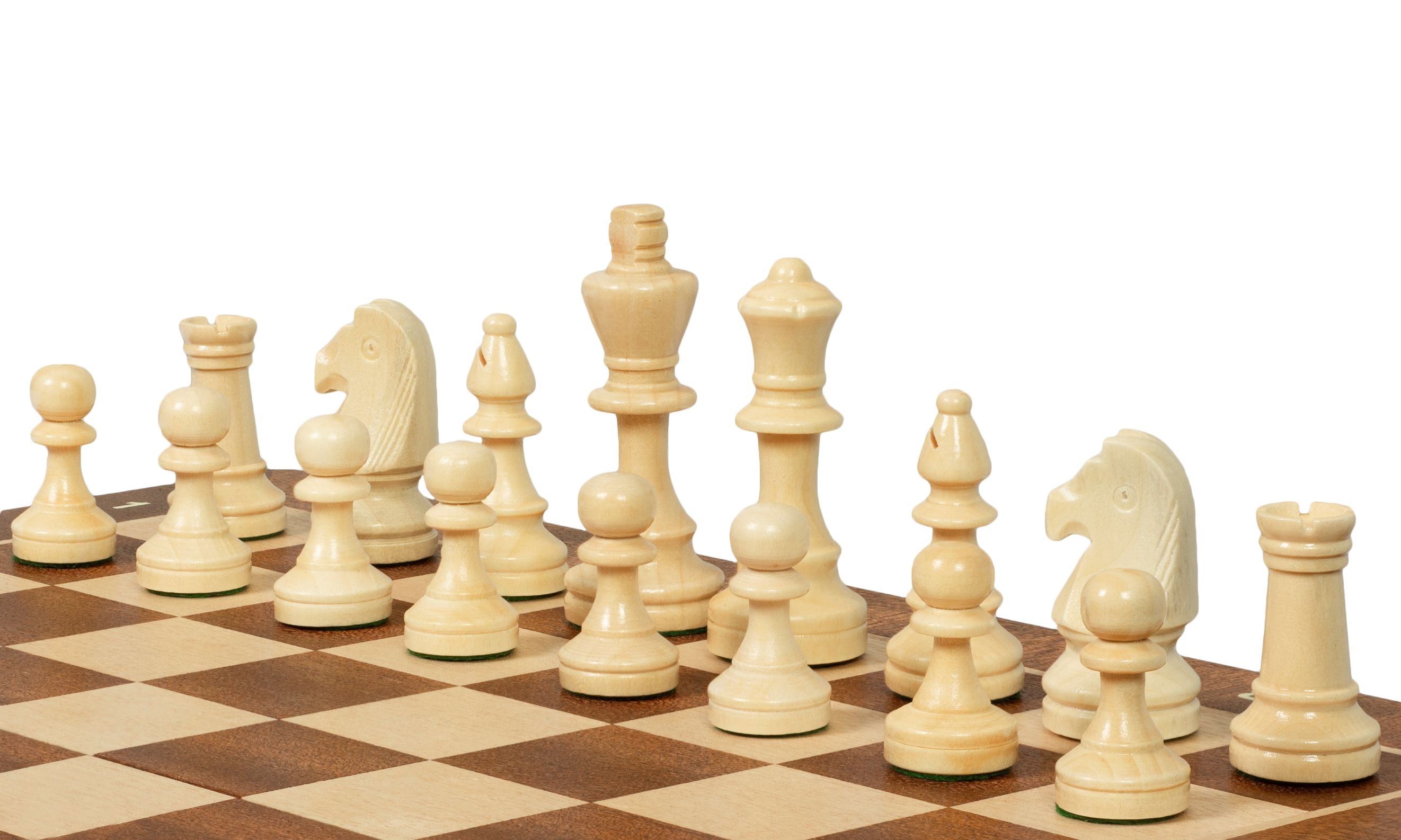 Tournament Staunton Chess Set No 4 with Mahogany & Maple Board