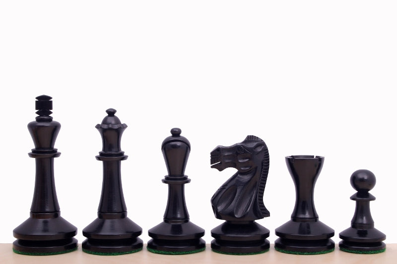 Blackmore Chess Pieces – 4" King, Ebonised & Natural Boxwood