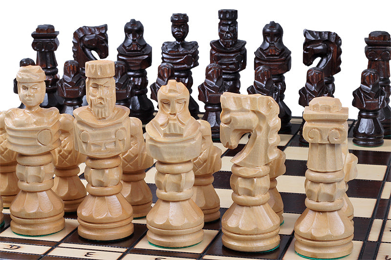 Gladiator Chess Set with Large Burned Board – 5.91 in King
