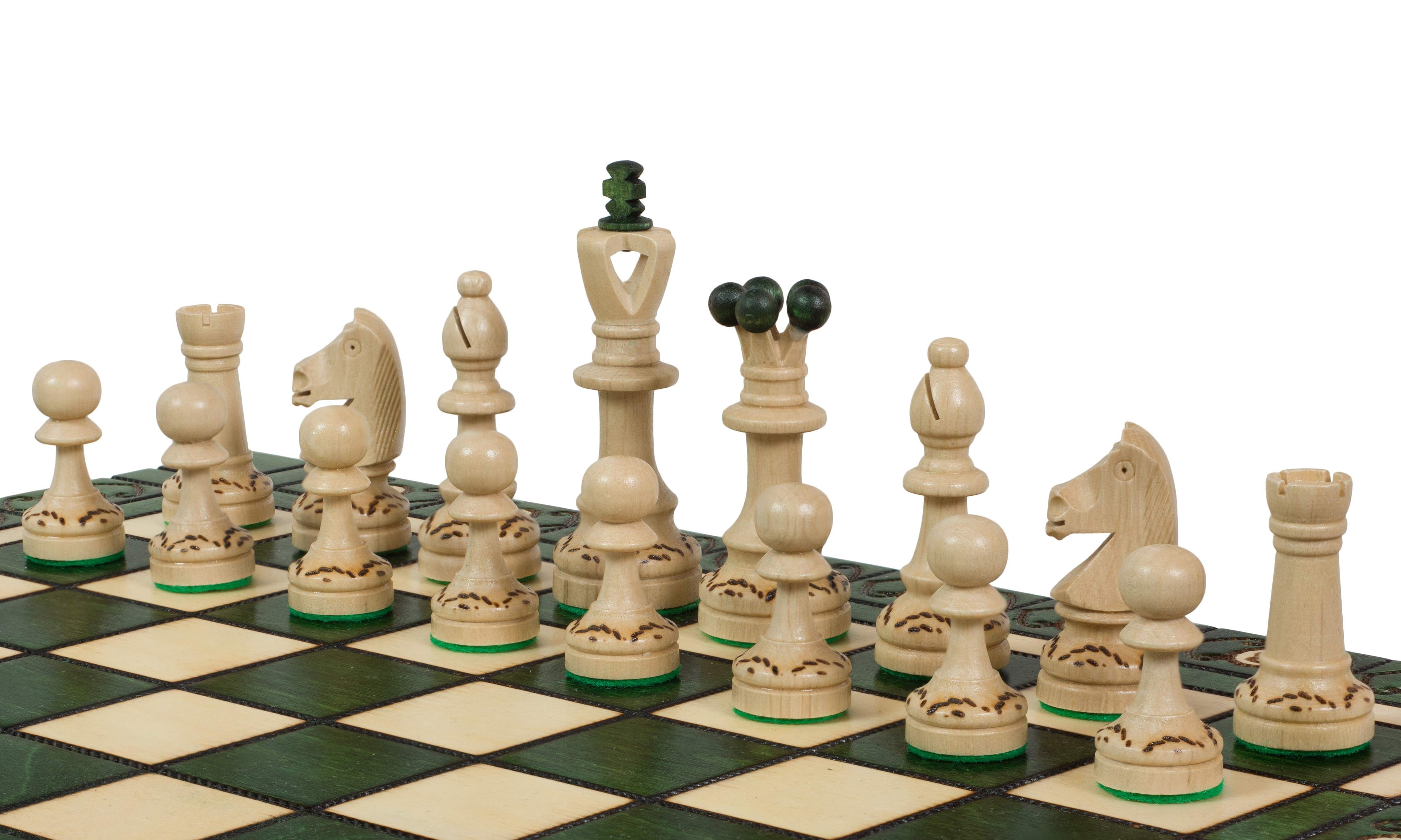 Senator Green Chess Set 16 in with Insert Tray (3.15 inch King)