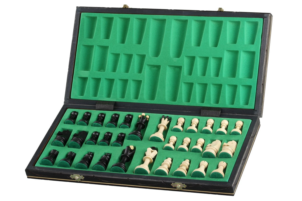 Senator Chess Set 14.2 in with Insert Tray (3.2 inch King) – Black Edition