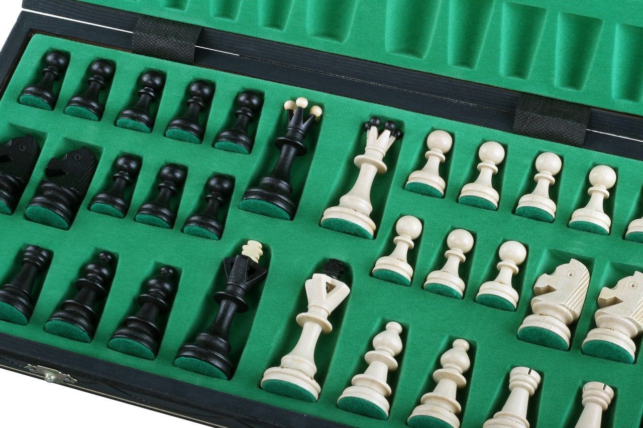 Senator Chess Set 14.2 in with Insert Tray (3.2 inch King) – Black Edition