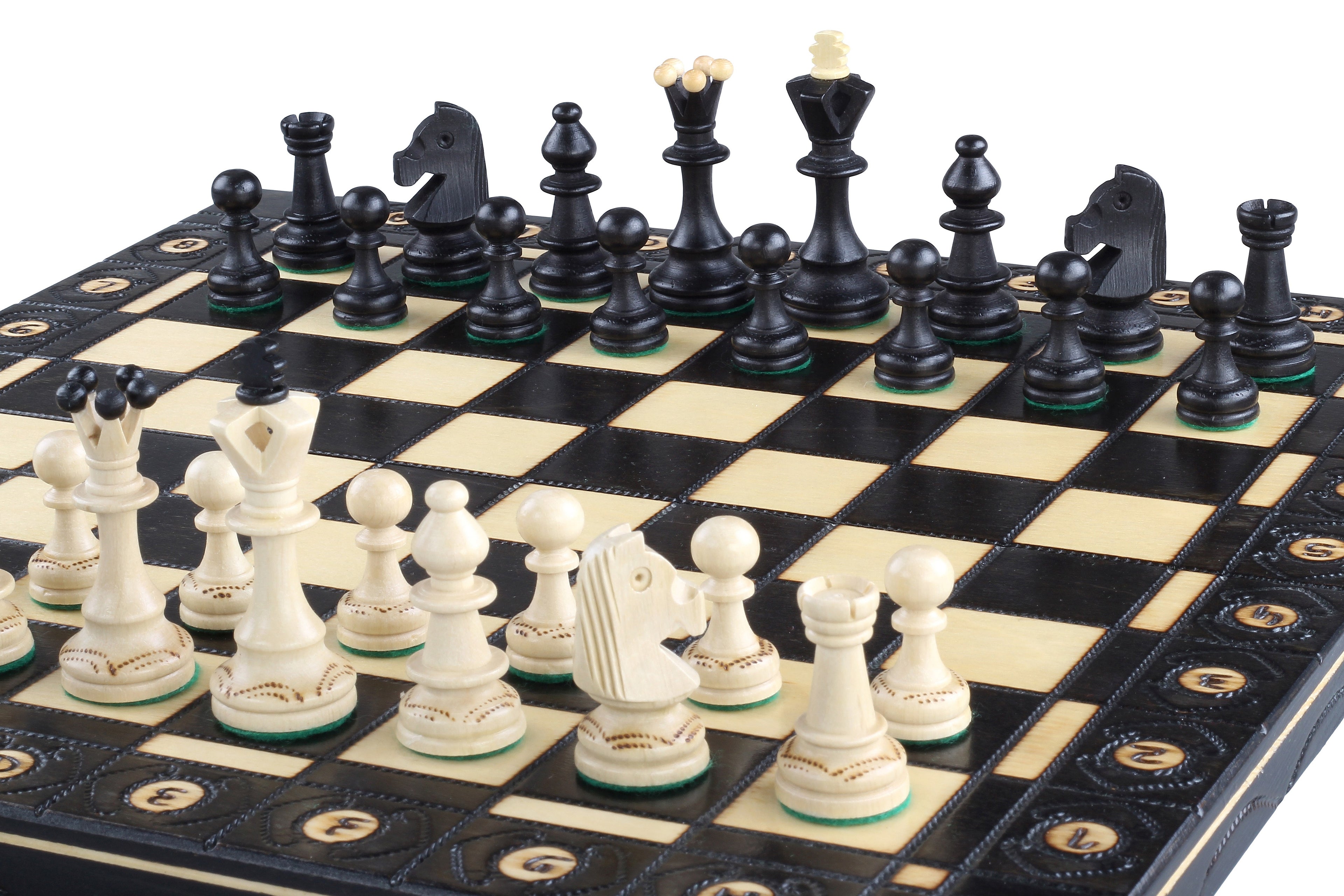 Senator Chess Set 14.2 in with Insert Tray (3.2 inch King) – Black Edition