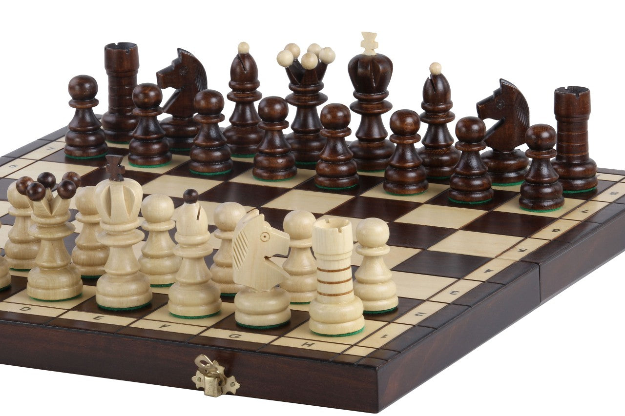 Pearl Large Chess Set with Felt-Lined Storage (3.54 inch King)