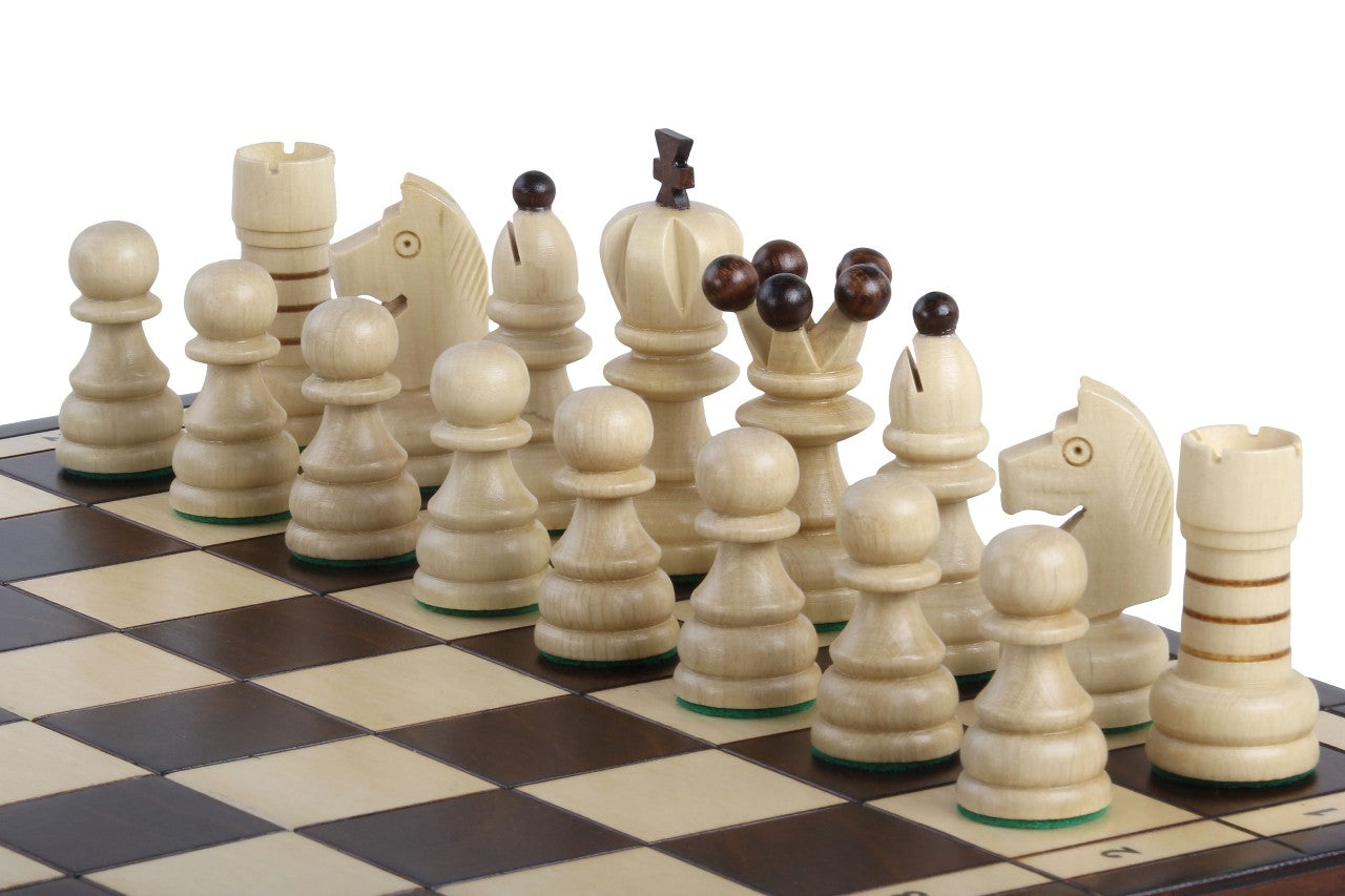 Pearl Large Chess Set with Felt-Lined Storage (3.54 inch King)