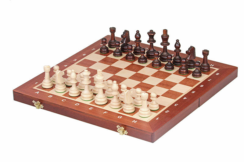 Tournament Chess Set No 4 (double queen) Mahogany & Sycamore Board