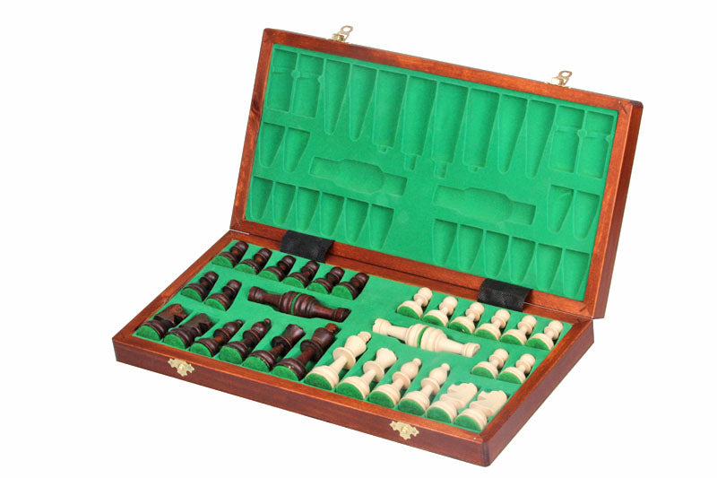 Tournament Chess Set No 4 (double queen) Mahogany & Sycamore Board