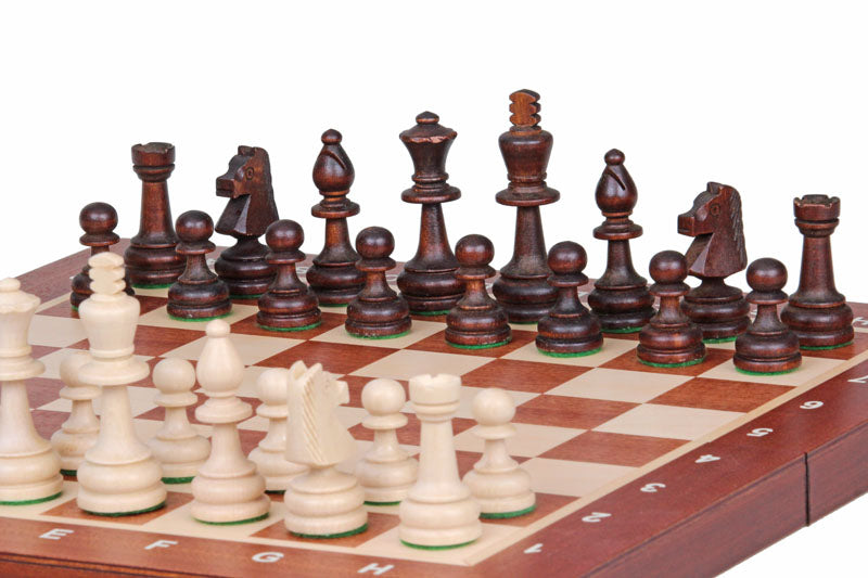 Tournament Chess Set No 4 (double queen) Mahogany & Sycamore Board