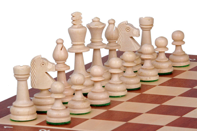 Tournament Chess Set No 4 (double queen) Mahogany & Sycamore Board