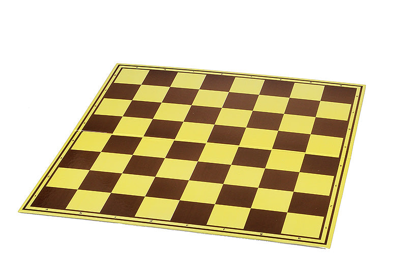 Foldable Cardboard Chess Board 19.7″ – Yellow & Brown, With Notation