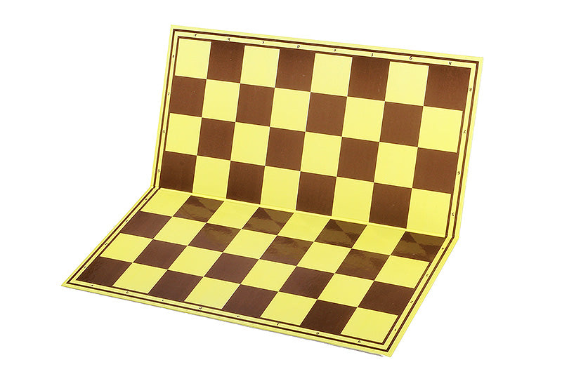 Foldable Cardboard Chess Board 19.7″ – Yellow & Brown, With Notation