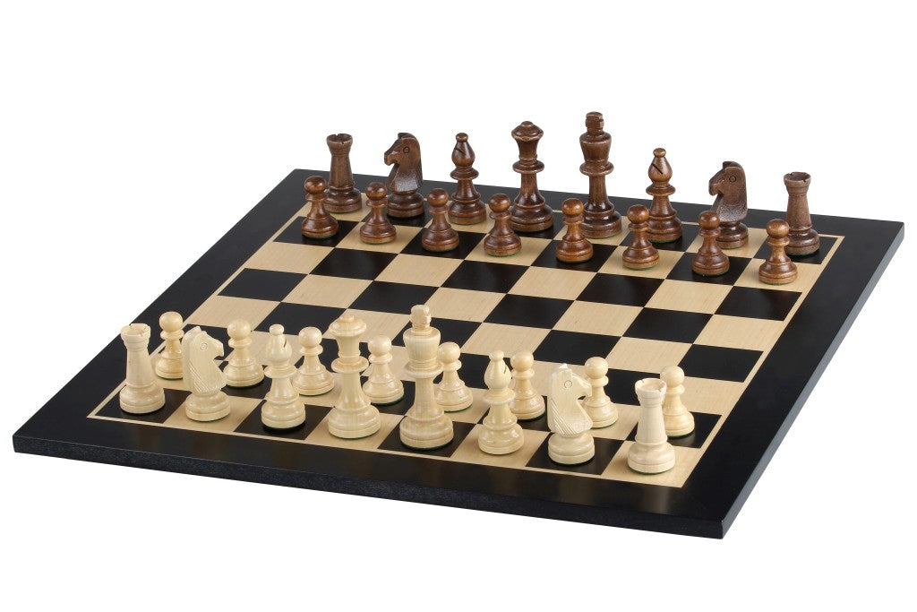 Inlaid Maple & Ebony Tournament Chess Board 14.2"