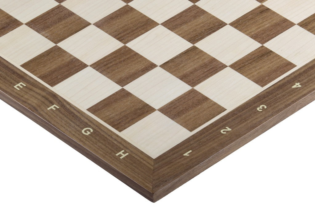 Walnut & Maple Chess Board 21.3″ – With Notation
