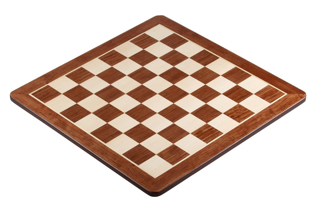 Padauk & Maple Chess Board 15.75″ – Without Notation, Rounded Corners