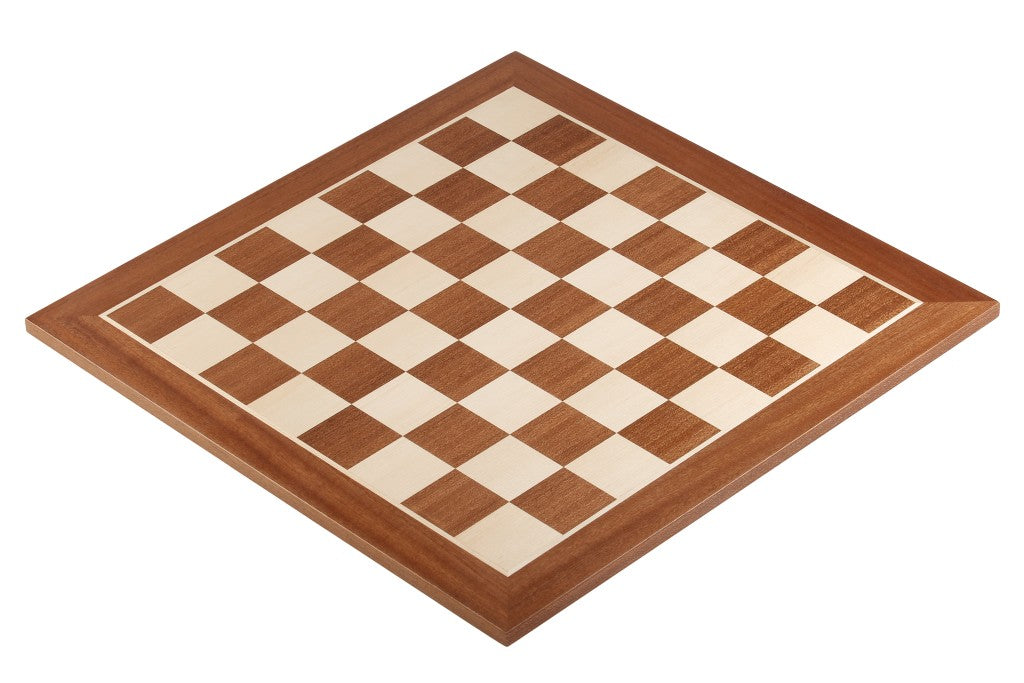 Mahogany & Sycamore Chess Board 16.1″ – Without Notation