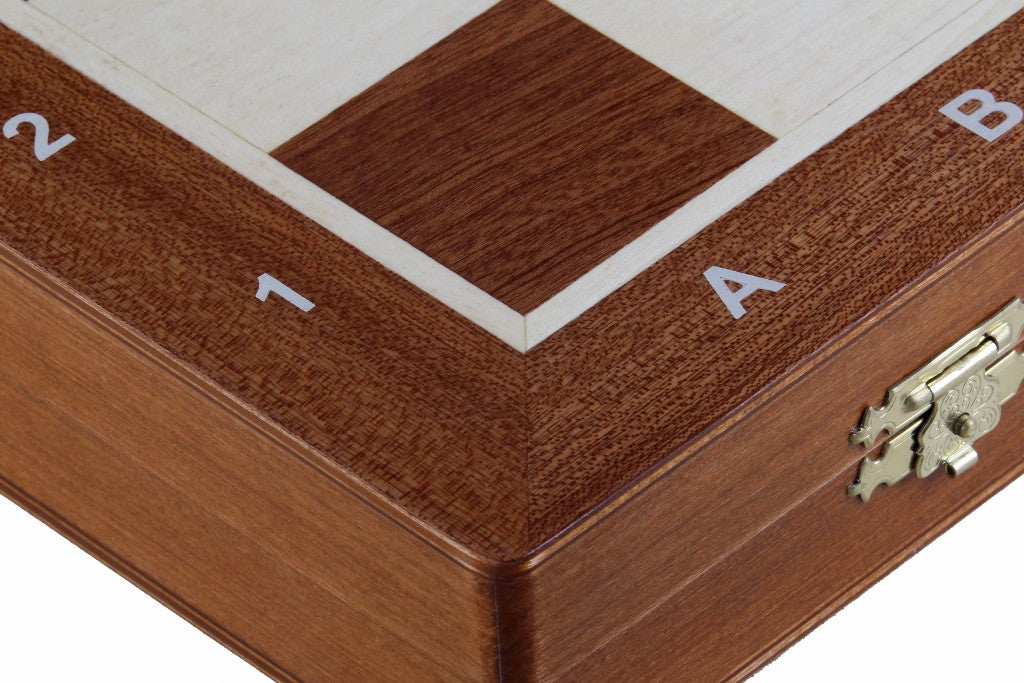 Tournament Staunton Chess Set No 5 with Mahogany & Sycamore Board