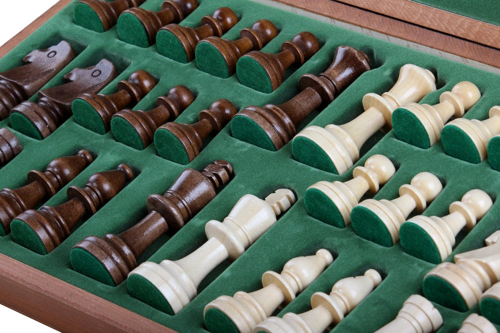 Tournament Staunton Chess Set No 5 with Mahogany & Sycamore Board