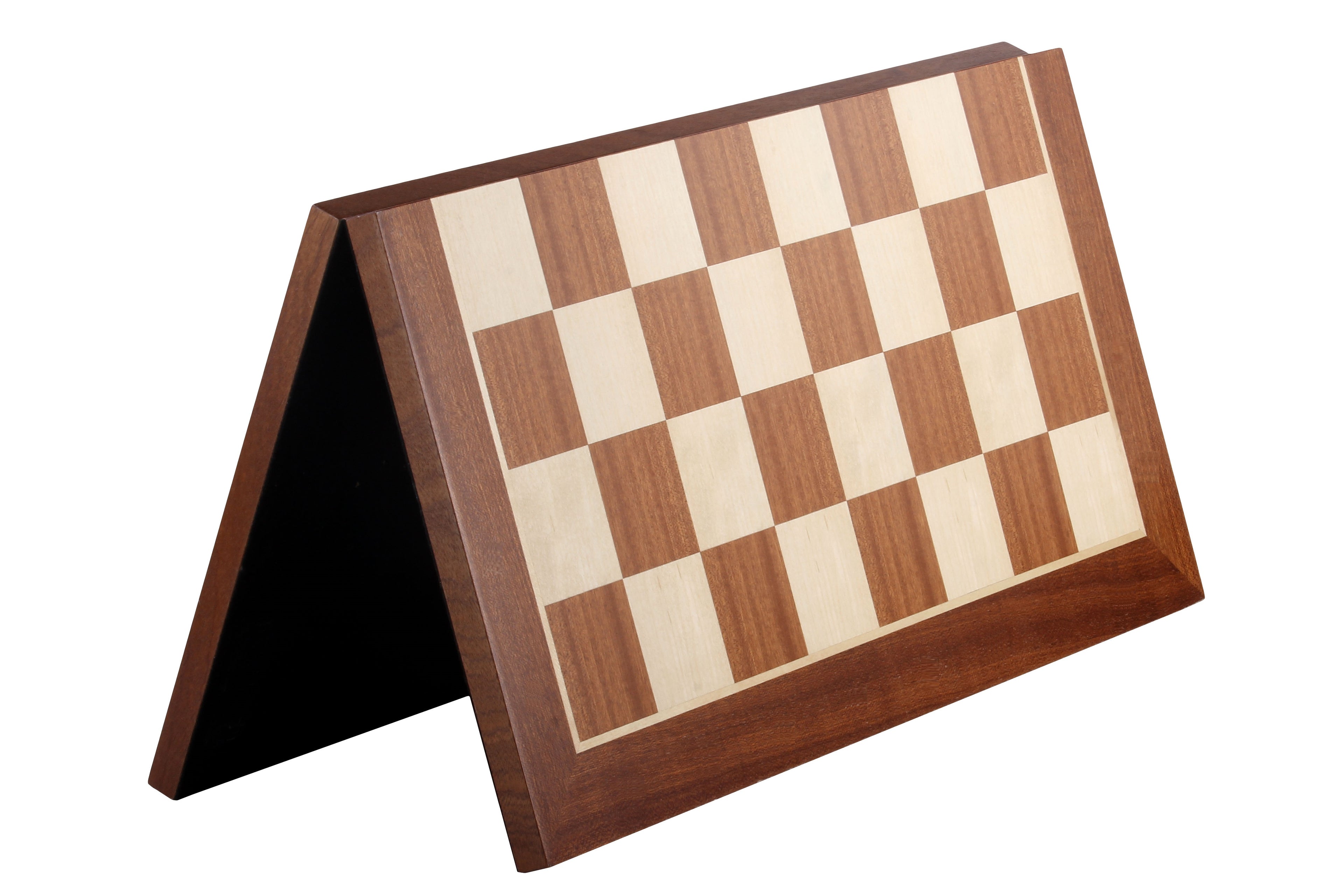 Mahogany & Maple Folding Chess Board with Notation – 21.25″ Tournament Size