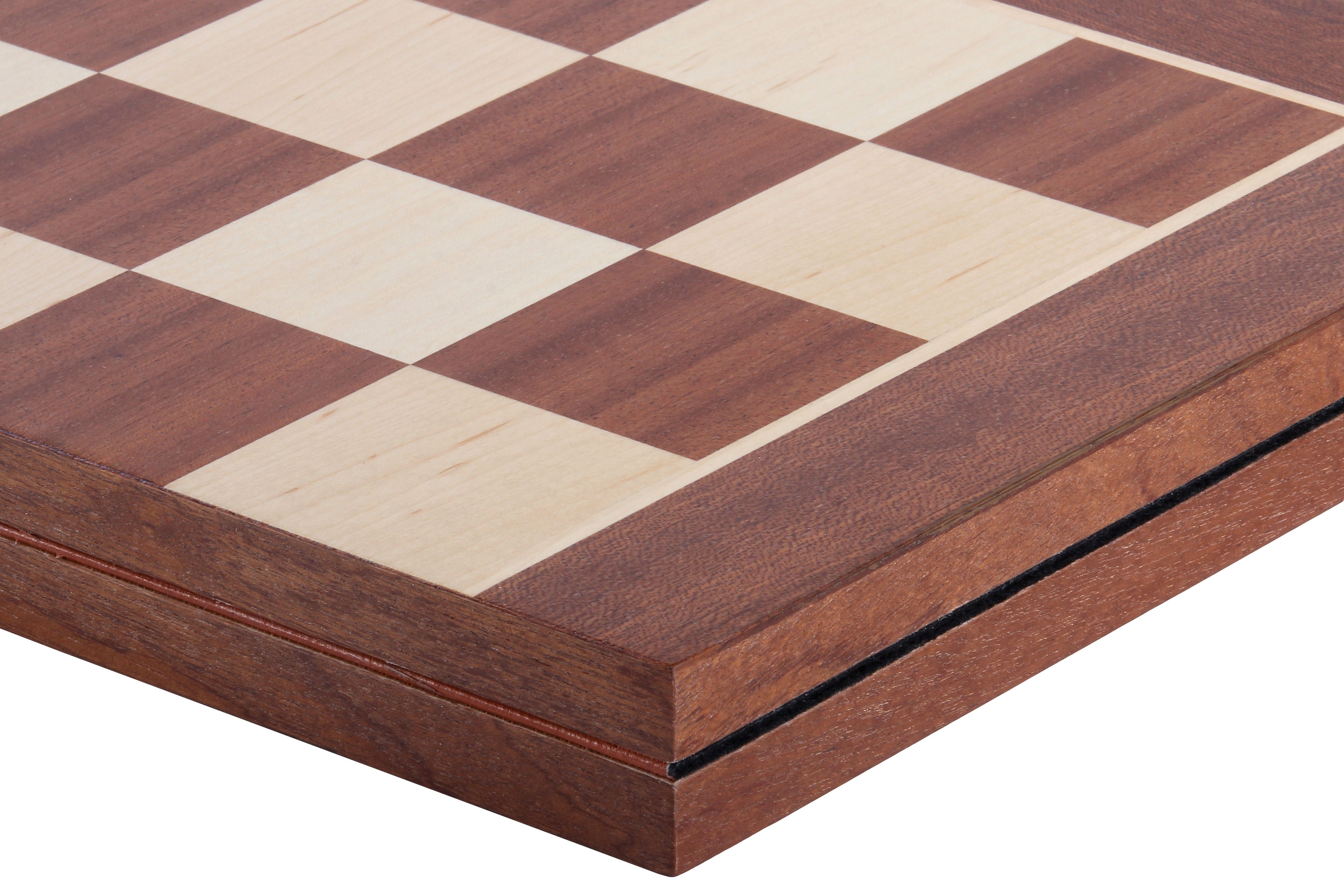 Mahogany & Maple Folding Chess Board with Notation – 21.25″ Tournament Size