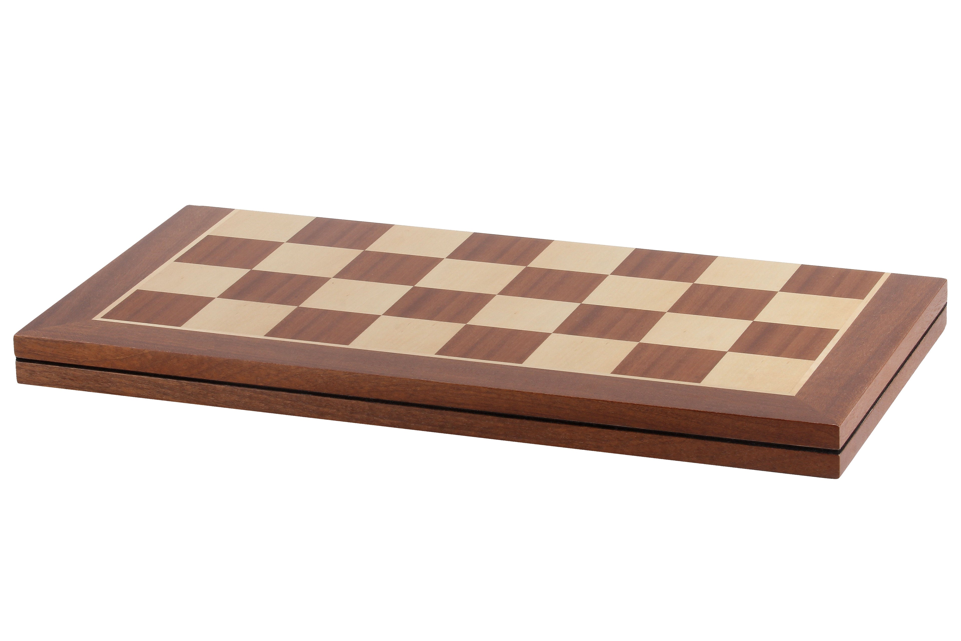 Mahogany & Maple Folding Chess Board with Notation – 21.25″ Tournament Size