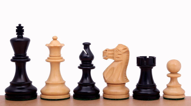 Classic Chess Pieces – 3.5" King, Ebonised & Boxwood