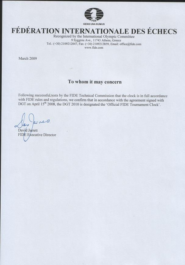 DGT 2010 Official FIDE Chess Clock – Digital Timer