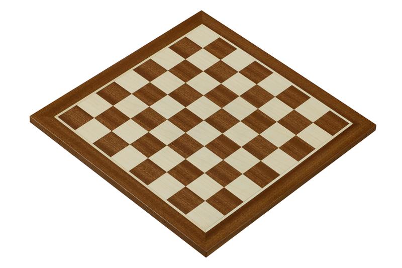 Mahogany & Sycamore Chess Board 14.2″ – Without Notation