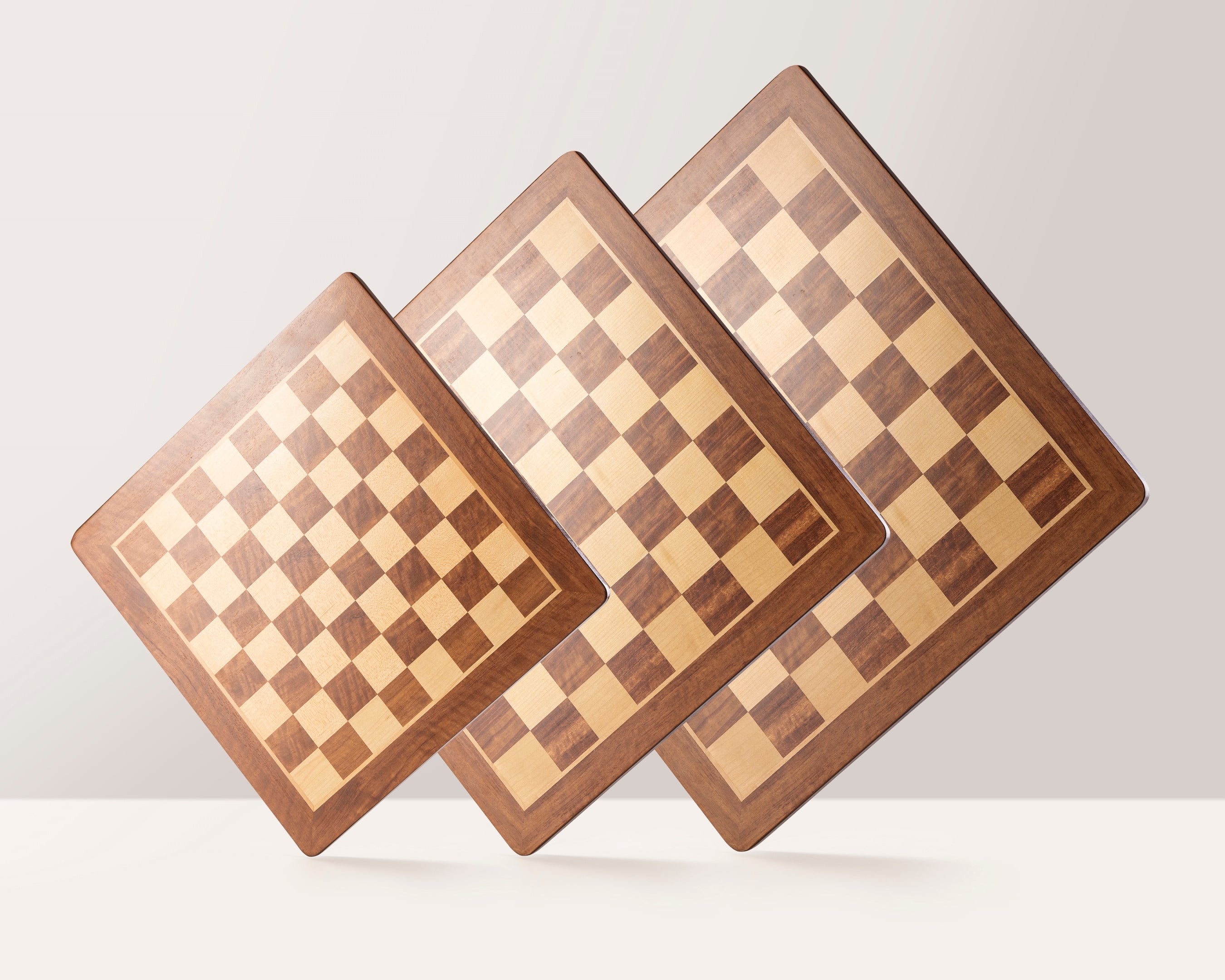Padauk & Maple Chess Board 21.6″ – Without Notation, Rounded Corners