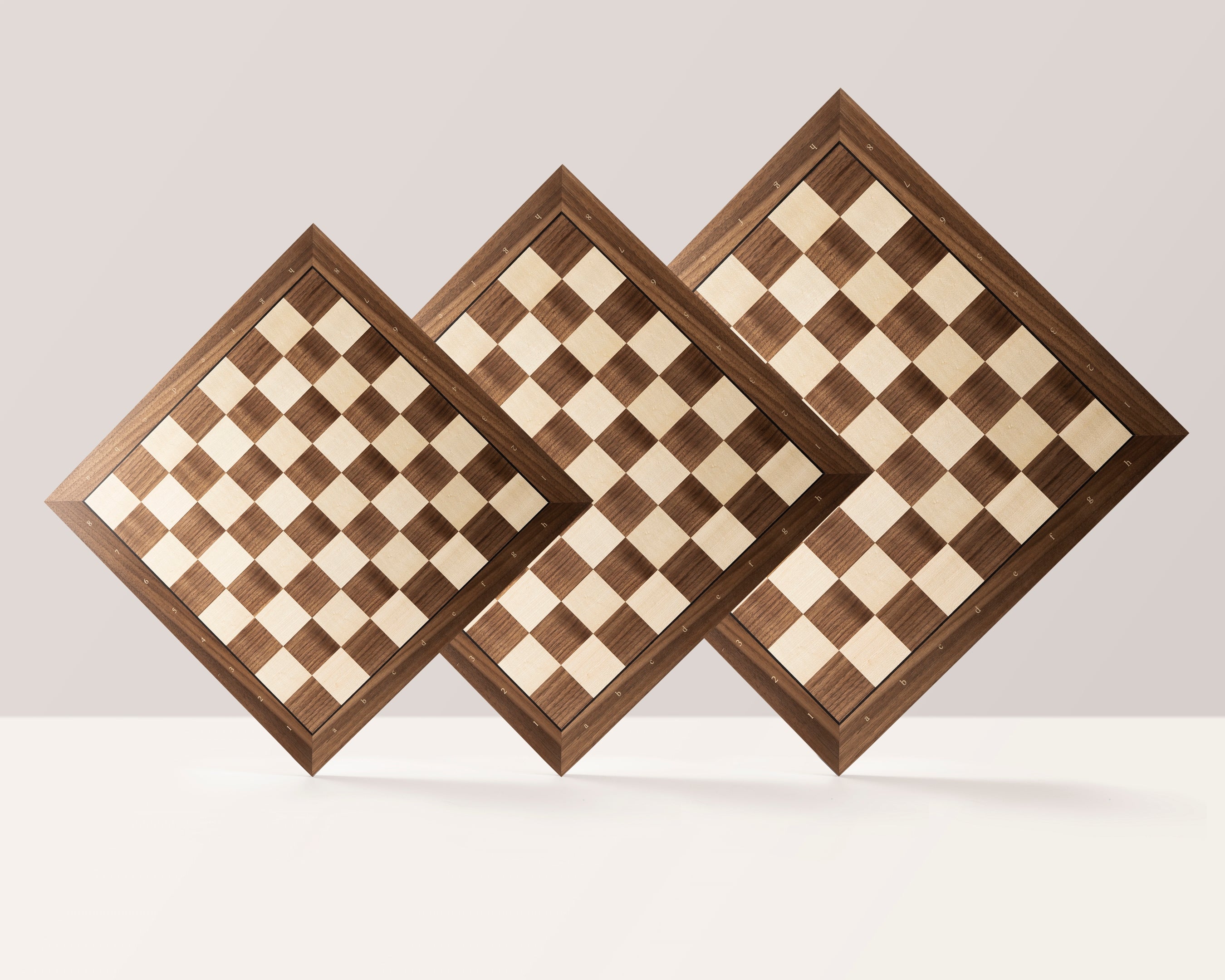 Walnut & Maple Chess Board 18.9″ – With Notation