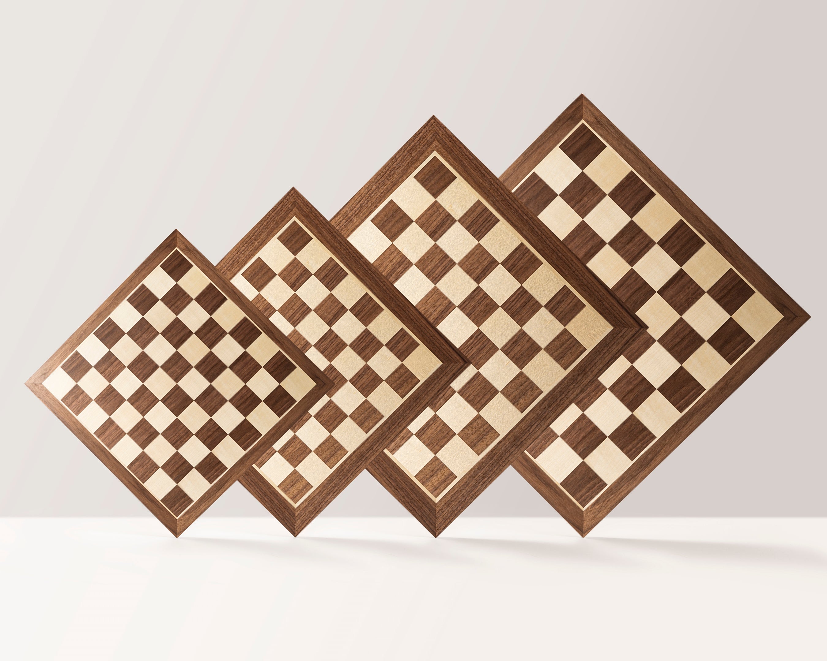 Walnut & Maple Chess Board 20.5″ – Without Notation