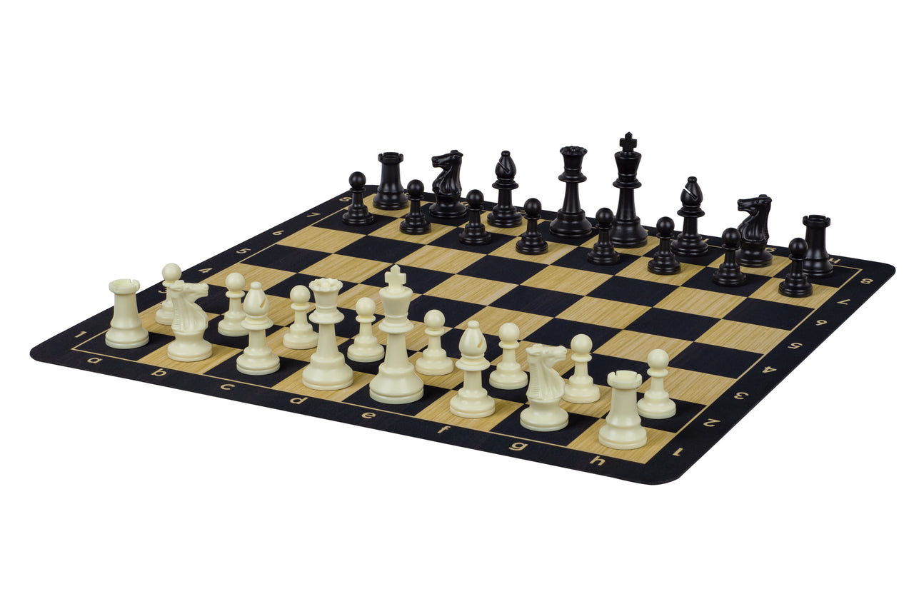 Roll-Up Tournament Chess Board 20″ – Maple & Ebony Style