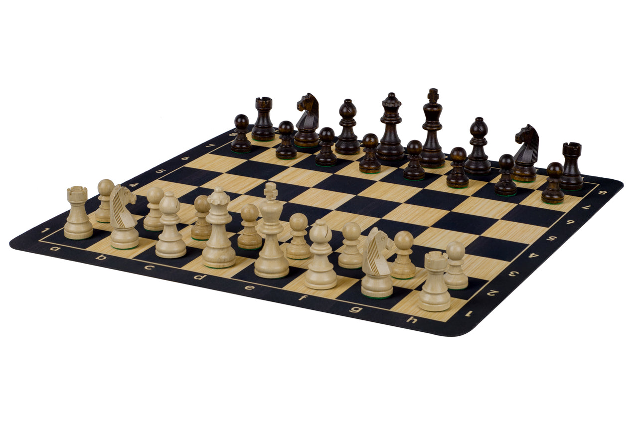 Roll-Up Tournament Chess Board 20″ – Maple & Ebony Style