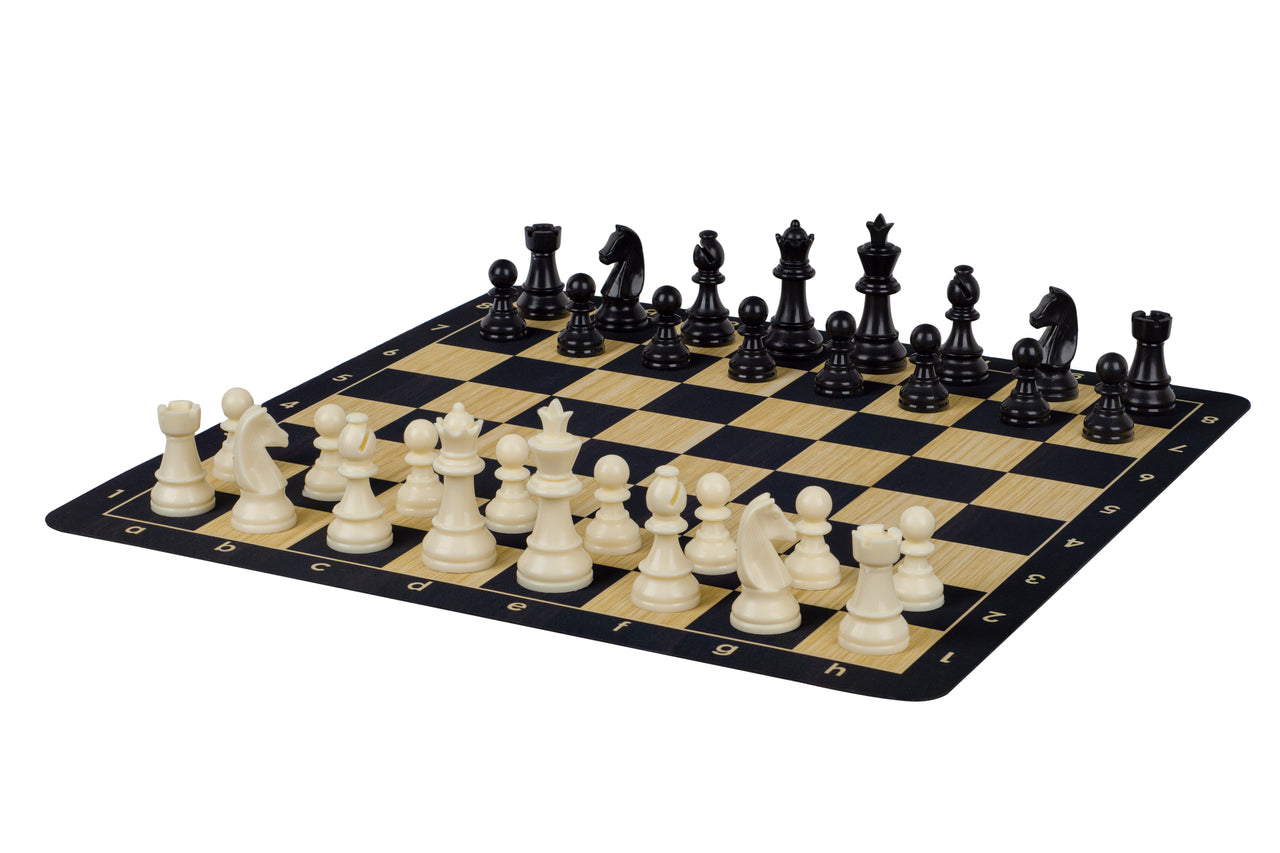 Roll-Up Tournament Chess Board 20″ – Maple & Ebony Style