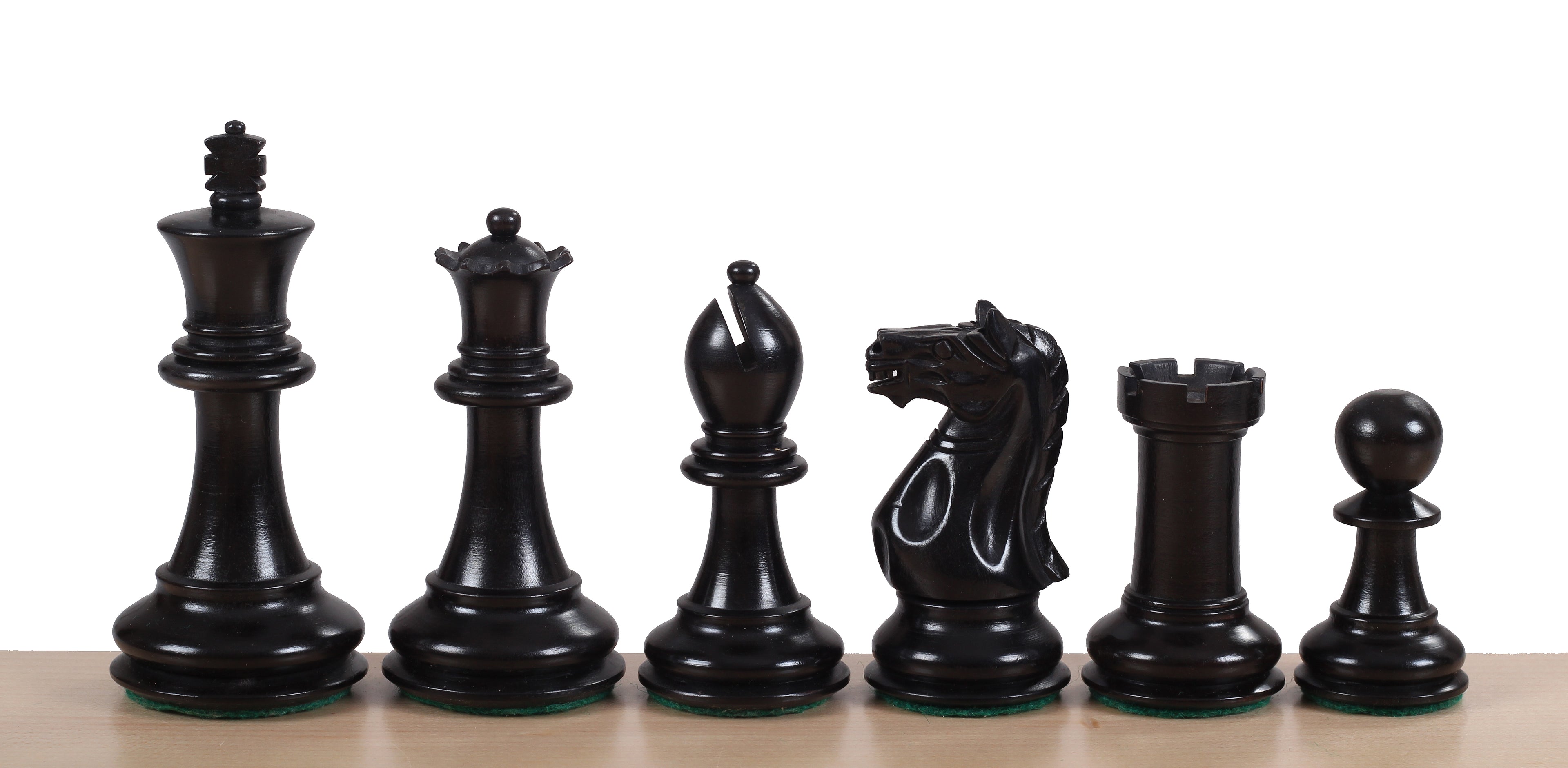 Oxford 3.75 Inch Chess Pieces – Ebonised Boxwood